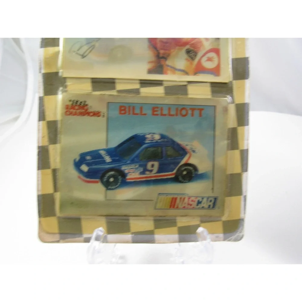 Dale Earnhardt Sr Wheels Racing Vintage Gold Edition Hologram Card & Bill Elliot